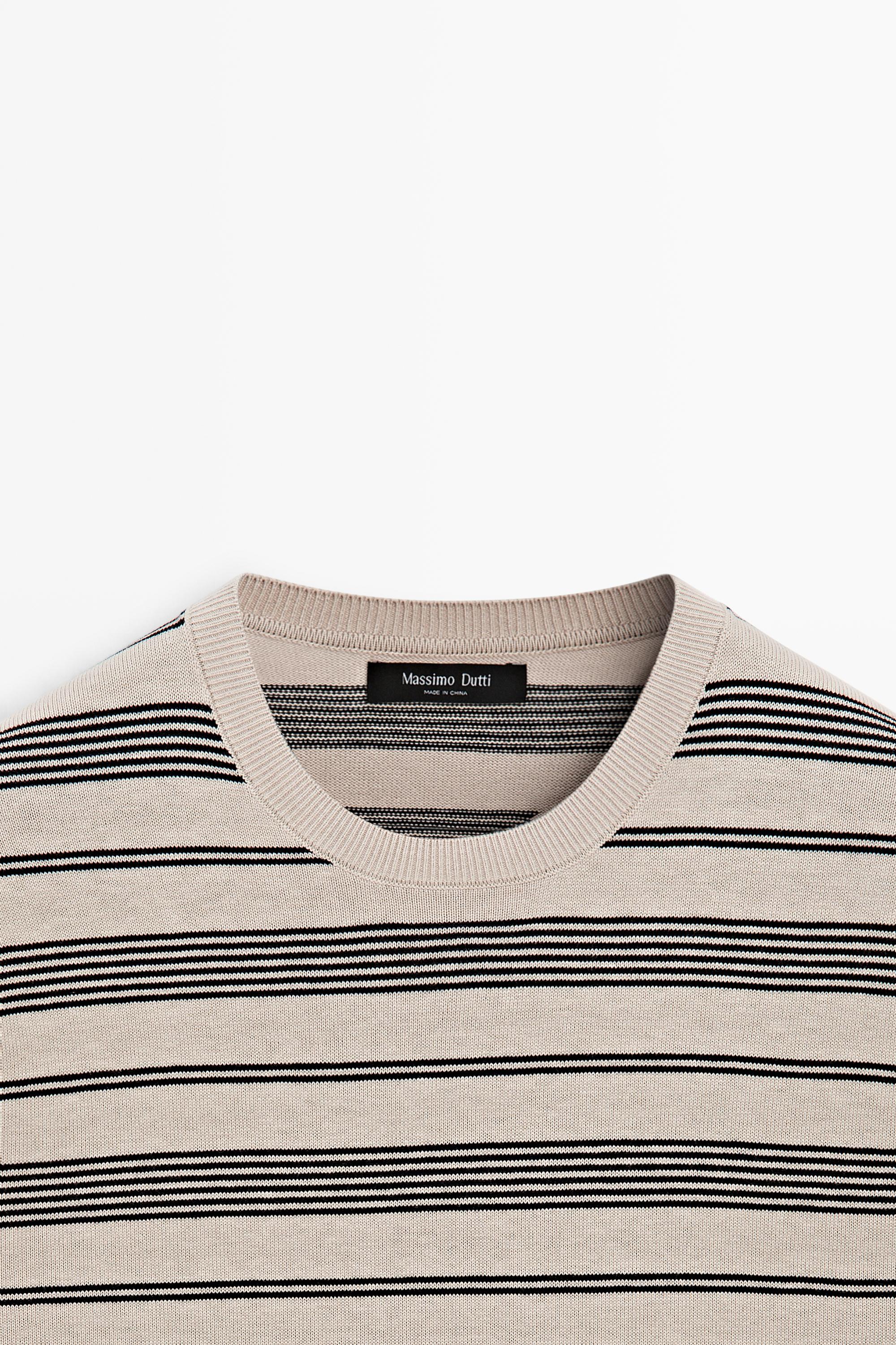 Pull maille rayé manches courtes